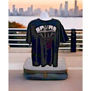 Adidas San Antonio Spurs Shirt Mens 2XL Black‎ Crew Neck NBA Basketball